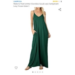 Green jersey maxi-dress